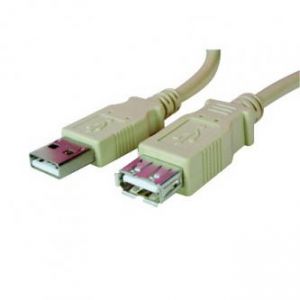 Kabel USB (2.0), USB A M- USB A F, 3m, šedý, LOGO, blistr