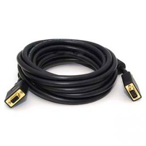 Kabel VGA (D-sub) M- VGA (D-sub) F, 10m, zlacené konektory, stíněný, černý