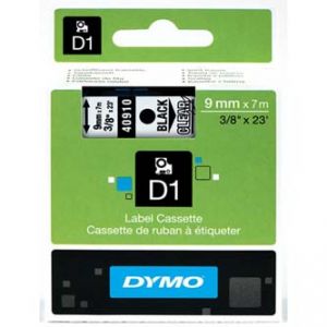 DYMO Originální páska D1 40910 / S0720670 9mm x 7m černý tisk/transparentní