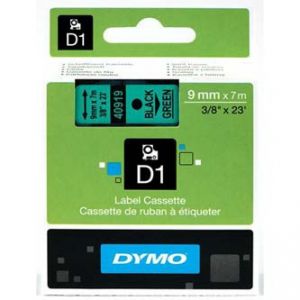 DYMO Originální páska D1 40919 / S0720740 9mm x 7m černý tisk/zelený podklad