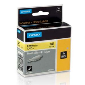 DYMO Originální páska RHINO 18052 6mm x 1.5m černý tisk/žlutý podklad