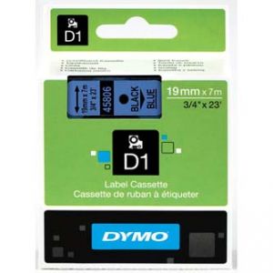 DYMO Originální páska D1 45806 19mm x 7m černý tisk/modrý podklad