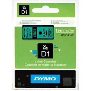 DYMO Originální páska D1 45809 19mm x 7m černý tisk/zelený podklad
