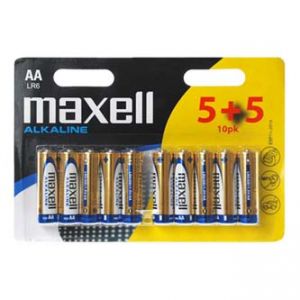 Baterie alkalická, AA, 1.5V, Maxell, blistr, 10-pack