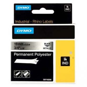 DYMO Originální páska D1 18487 / 19mm x 5,5m černý tisk/metalický podklad