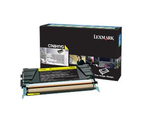 LEXMARK originální toner C748H1YG, yellow, 10000str., return, high capacity, LEXMARK C748D