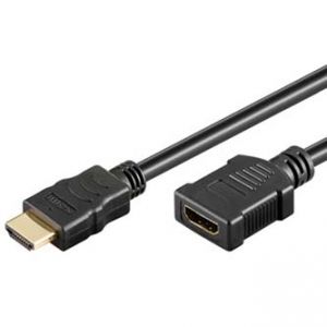 Kabel HDMI M- HDMI F, 5m, zlacené konektory, černý