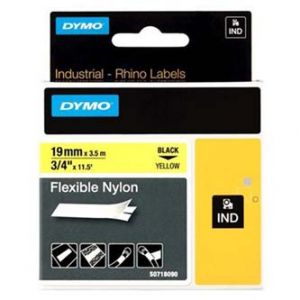 DYMO Originální páska RHINO 18491 19mm x 3.5m černý tisk/žlutý podklad