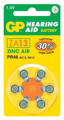 Baterie do naslouchadel, ZA13, 1.4V, GP, blistr, 6-pack, cena za 1 ks baterie