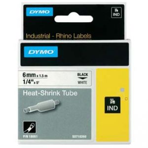 DYMO Originální páska RHINO 18051 6mm x 1.5m černý tisk/bílý podklad