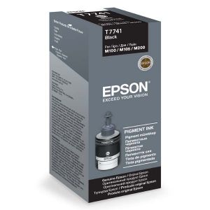 EPSON originální ink C13T77414A, black, 140ml, EPSON WorkForce M100, M105, M200
