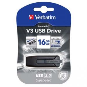 VERBATIM USB flash disk, 3.0, 16GB, Store,N,Go V3, černý, 49172