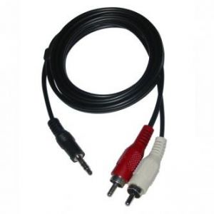 Kabel Jack (3,5mm) M- Cinch 2x M, 1.5m, černý, LOGO