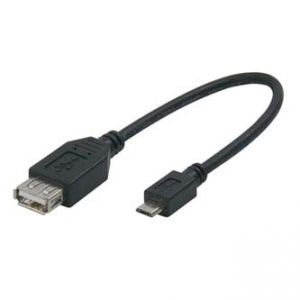 USB kabel (2.0), micro-A, M/F, 0.2m, LOGO