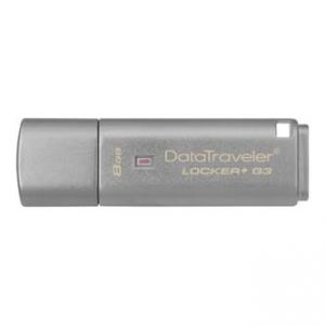 KINGSTON USB flash disk, 3.0, 8GB, Data Traveler Locker+ G3, stříbrný, DTLPG3/8GB