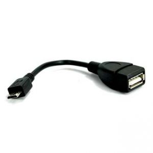 Kabel USB (2.0), USB micro OTG  M- USB A OTG F, 0.15m, černý, Logo