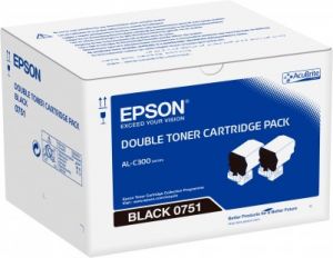 EPSON originální toner C13S050751, black, 14600 (2x7300)str., EPSON WorkForce AL-C300N