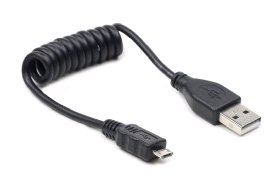 Kabel USB A Male/Micro B Male, 0.6m,kroucený,černý