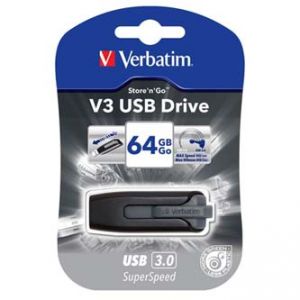 VERBATIM USB flash disk, 3, 64GB, Store ,n, Go V3, černý, 49174