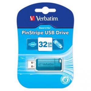 VERBATIM USB flash disk, 2, 32GB, PinStripe USB, modrý, 49057