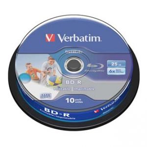 Verbatim BD-R SL, Hard Coat protective layer, 25GB, Pack Spindle, 43804, 6x, 10-pack, pro