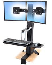ERGOTRON WorkFit-S, Dual Sit-Stand Workstation, nastavitelný stolní držák pro dva monitory