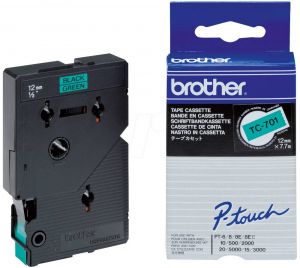 BROTHER TC-701 zelená/černá (12mm)