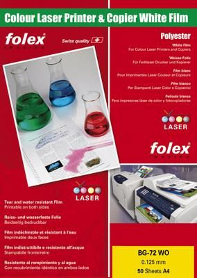 Folie pro laser tisk FOLEX BG-72 WO bílá folie 125mic A4