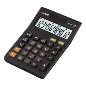 Kalkulačka CASIO MS 20 B S, černá, stolní s výpočtem DPH, dvanáctimístná