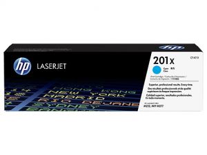HP originální toner CF401X Cyan/Modrý 2300str. 201X HP Color LJ MFP 277, Pro M252, 770