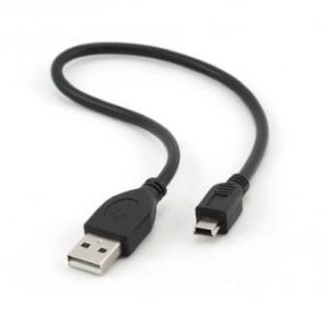 Kabel USB A-MINI 5PM 2.0 30cm HQ, zlacené kontakty
