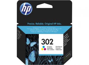 HP originalní ink F6U65AE HP 302, color, 165/165/165str., 4ml, HP OJ 3830,3834,4650, DJ