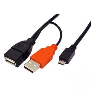 USB kabel (2.0) A(2x)-micro M/M 1m zesilené napájení
