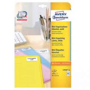 AVERY ZWECKFORM etikety 46mm x 11.1mm A4 bílé 84 etiket baleno po 25 ks