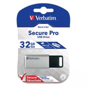 VERBATIM Secure Pro , 3.0 , 32GB , stříbrný , 98665, pro archivaci dat
