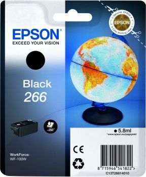EPSON originální ink C13T26614010, 266, black, 5,8ml, EPSON WF-100W