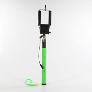 Selfie tyč nastavitelná šířka, zelená, kov/plast, 500g, zelená, mobil