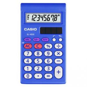 Kalkulačka CASIO SL 450 S, modrá, kapesní, osmimístná