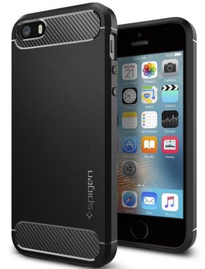 SPIGEN Rugged ARMOR, black - pro APPLE iPhone SE / 5s / 5