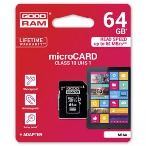 GOODRAM Micro Secure Digital Card + Adapter, 64GB, micro SDXC, UHS-I pro arc