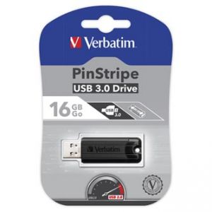 VERBATIM USB flash disk, 3.0, 16GB, Store,N,Go PinStripe, černý