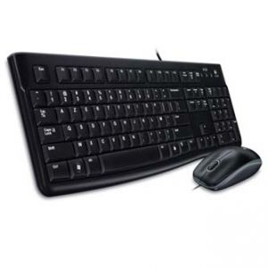 LOGITECH Sada klávesnice MK120, klasická, černá, drátová (USB), CZ, s optickou myší