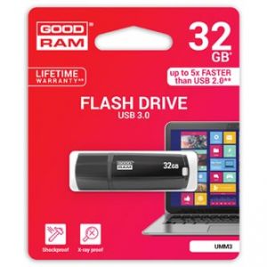 GOODRAM USB flash disk, 2.0, 32GB, UMM3, černý, podpora OS Win 7