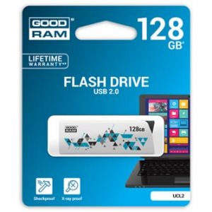 GOODRAM USB flash disk, 2.0, 128GB, UCL2, bílý, podpora OS Win 7