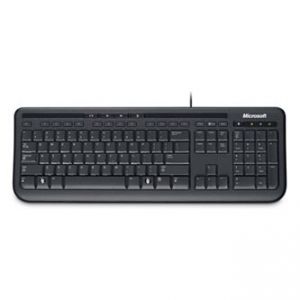 MICROSOFT Klávesnice Wired Keyboard 600 USB CZ, klasická, černá, drátová (USB), CZ/SK