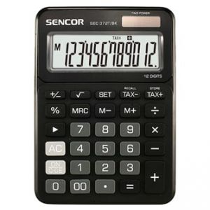 Kalkulačka SENCOR, SEC 372T/BK, černá, stolní, dvanáctimístná