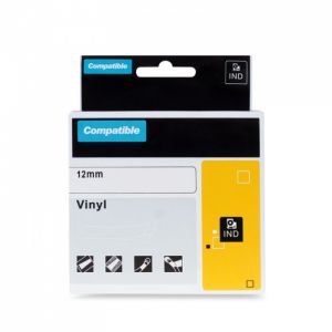 Kompatibilní páska s DYMO 1805435 12mm 5.5m bílý tisk/cerný p. RHINO vinyl.