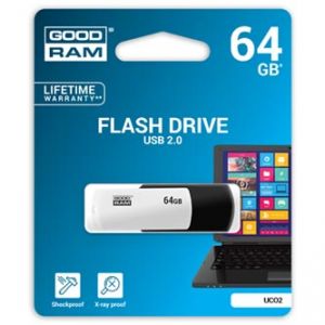 GOODRAM USB flash disk, 2.0, 64GB, black and white, podpora OS Win 7
