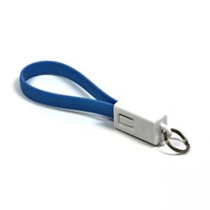 USB kabel (2.0), A-micro, M/M, 0,2m, modrý, klíčenka