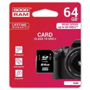 GOODRAM Secure Digital Card, 64GB, SDXC,, UHS-I, pro archivaci dat